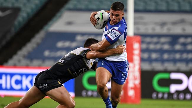 Bulldogs player Jake Averillo has been stood down after his parents had dinner at the Crossroads Hotel. Picture: NRL Photos