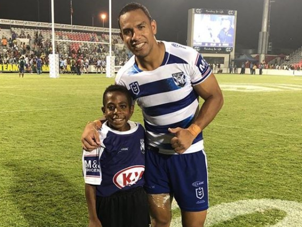 Will Hopoate poses with Samson