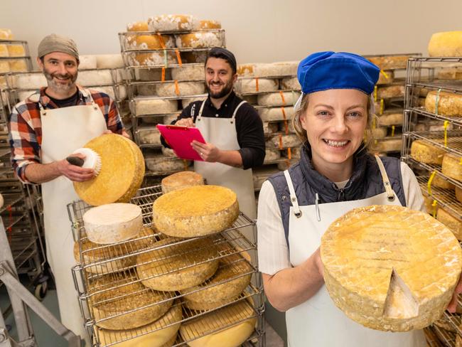 L-R Romain Riesi - Production ManagerGaetan Chapon - General ManagerAlex Coutts - Quality ManagerDelicious Produce Award winner 2024 Victoria dairy farmer Long Paddock has taken out the 'Land' category for its suite of cheese and milk produced at its Castlemaine location. Picture: Jason Edwards