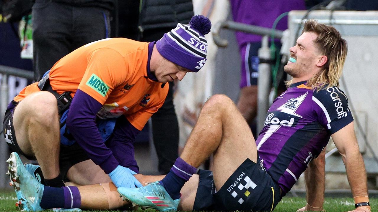 Ryan Papenhuyzen will return to rugby league after being sidelined for more than a year with a gruesome knee injury. Picture: NRL Imagery/Hamish Blair