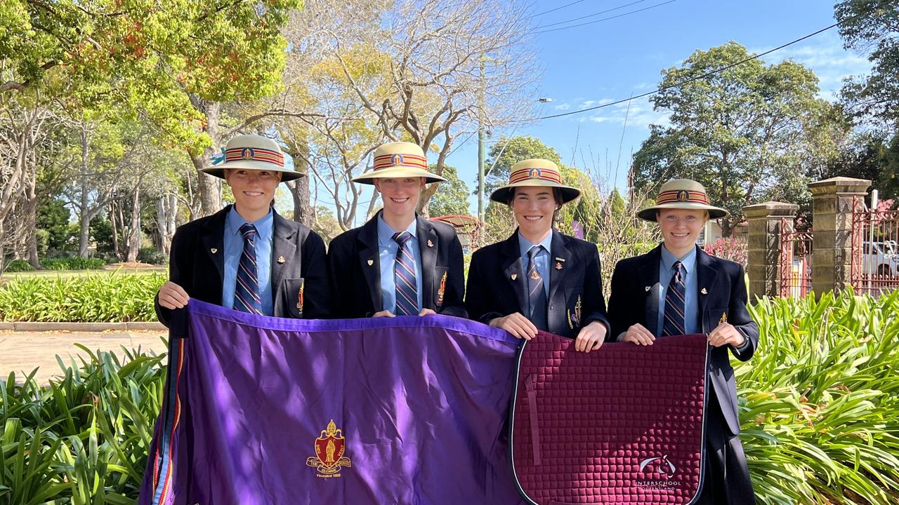 The Glennie School's Queensland equestrian team riders (from left) Indigo Kelly, Eloise Kings, Abbey Conlan, and Bella Anderson will represent Queensland at the Australian Interschool Equestrian Championships.