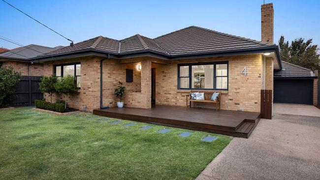 \No. 4 Stockdale Ave, Bentleigh East, sold $50,000 over reserve for $1.75m in April.