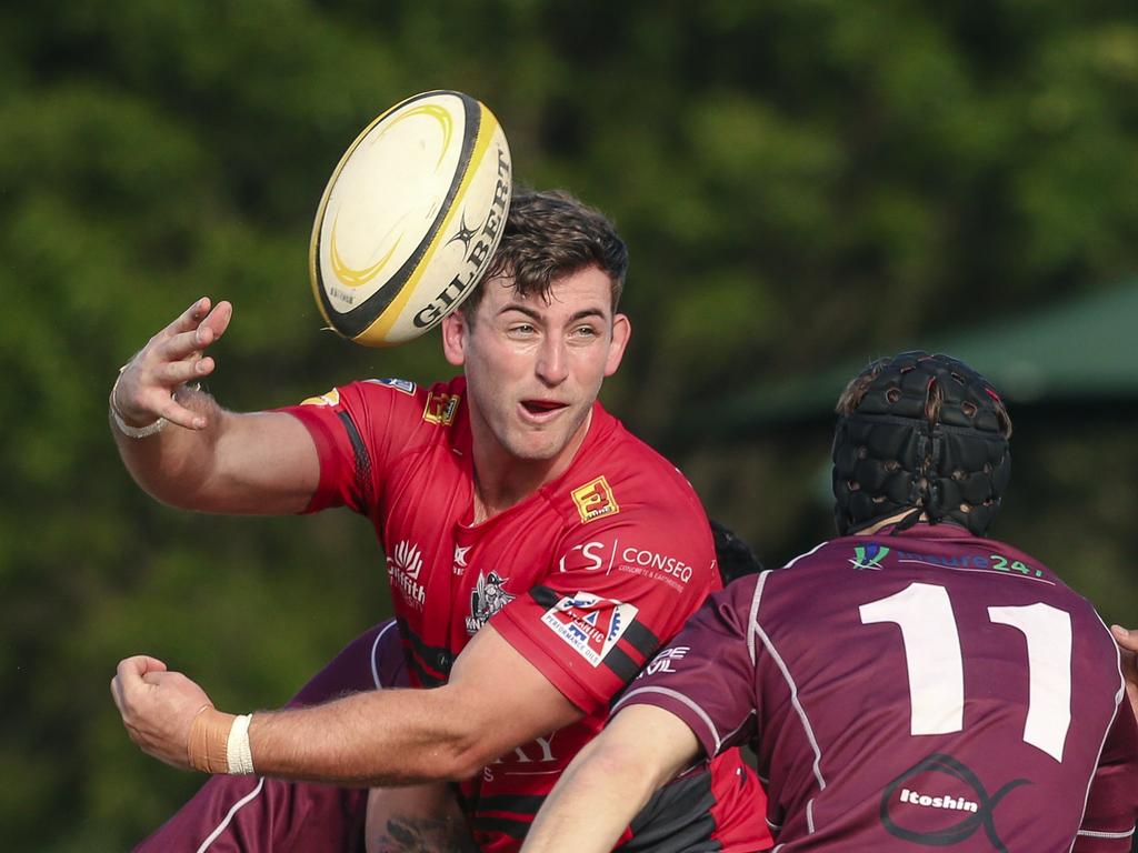 GCDRU major semi final between Colleges Knights and Nerang Bulls. Picture: Glenn Campbell