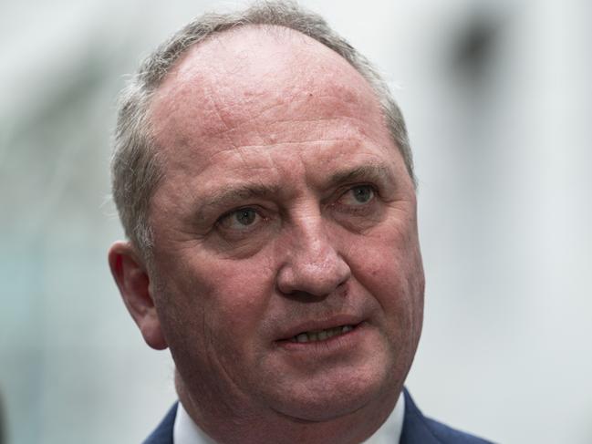 CANBERRA, AUSTRALIA - NewsWire Photos JUNE 21, 2021: Barnaby Joyce addresses the media at Parliament House in Canberra. Picture: NCA NewsWire / Martin Ollman