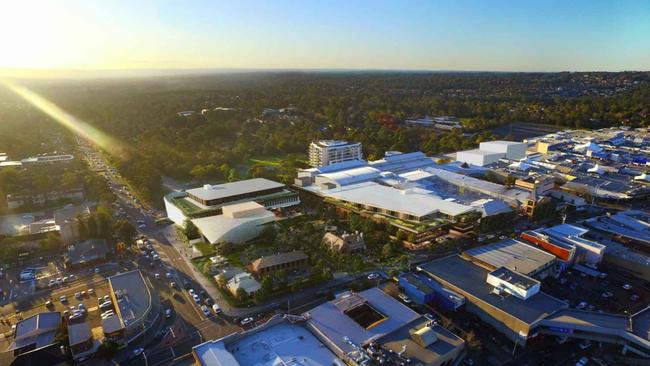 A bird's eye view of the $1 billion redevelopment of Castle Towers, which will now feature a 300-seat performing arts centre and dozens of new retailers. Picture: Supplied