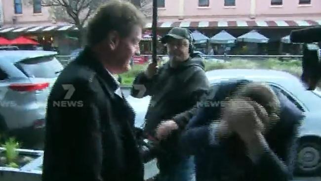 Footage of Ricky Nixon confronting Seb Costello. Picture: Channel 7