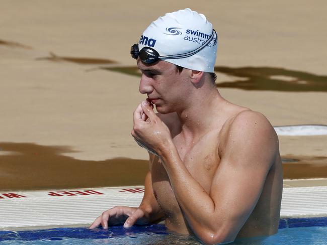 Swimmers gathered for training at the Dolphins emerging swimmers camp in Southport. Tom Nankervis from St Peters QLD. Picture: Tertius Pickard