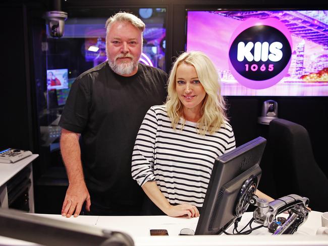 Kyle and Jackie O in their KIIS FM studio.