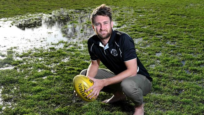 North Haven footballer Tom Lipson, who has had four knee reconstructions, is playing in a division four grand final this Saturday. (Picture: AAP/Mark Brake)