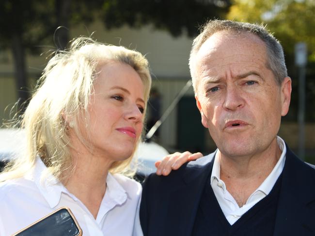 Rejected... Bill Shorten with wife Chloe. Picture: AAP