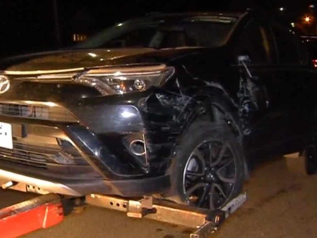 What is alleged to be Lachie Hunter's car looked worse for wear.