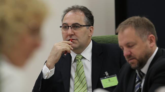 Hydro Tasmania Chief Operating Officer Evangelista Albertini at the energy inquiry at Parliament House Picture: LUKE BOWDEN