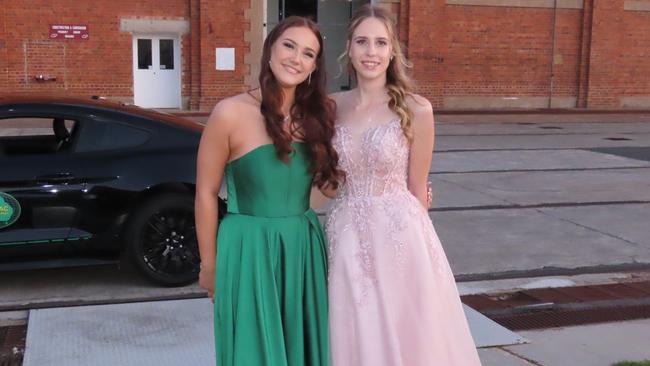 Sophie Sabelis and Lauren Moran at Staines Memorial College formal 2023.