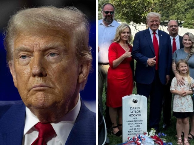 Trump says there was no conflict at the cemetery visit. Picture: AFP