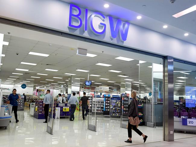 General view of a BIG W department store in Brisbane, Tuesday, April 1, 2019. Woolworths will close about underperforming 30 Big W stores and two distribution centres over the next three years after increasing numbers of shoppers took their business online. (AAP Image/Dave Hunt) NO ARCHIVING