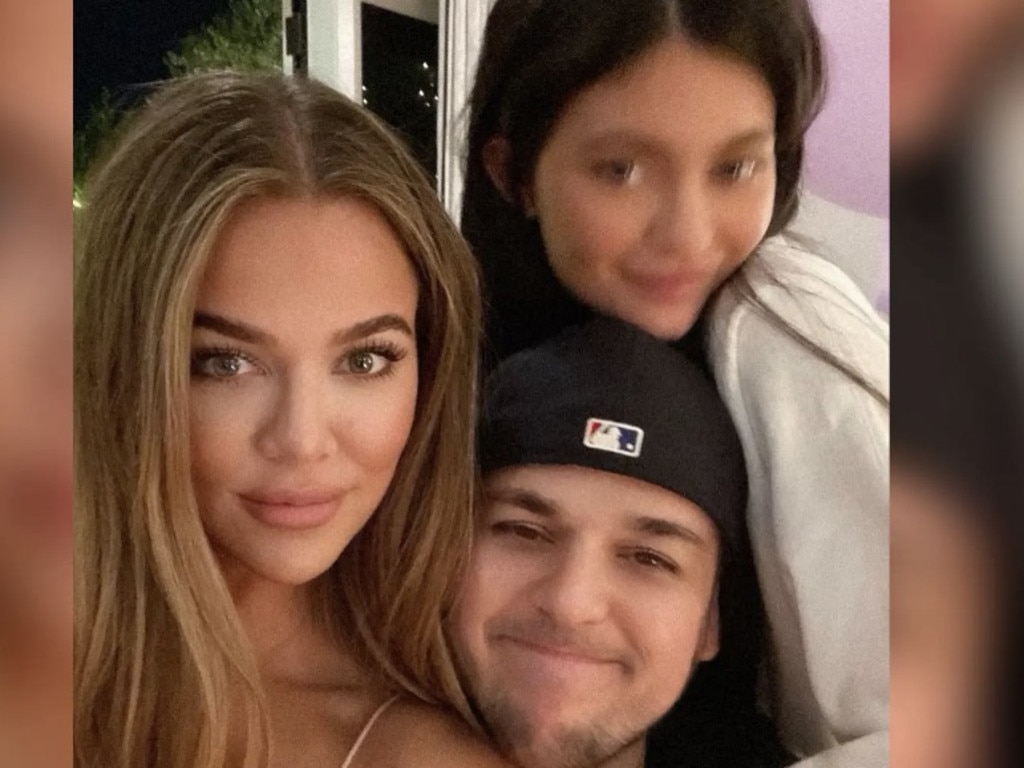 Rob Kardashian, pictured with sisters Khloe and Kylie Jenner, made a rare cameo on the latest episode of The Kardashians.