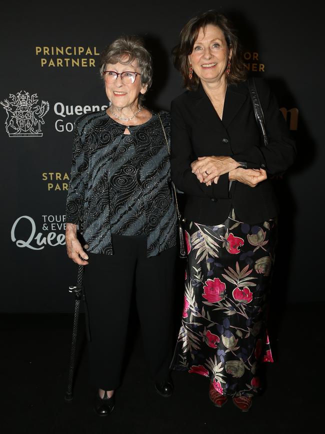 Joy McKean (left) and daughter Anne Kirkpatrick at the Australian Women in Music Awards (AWMAs) in Brisbane, October 2019. Picture: David Clark