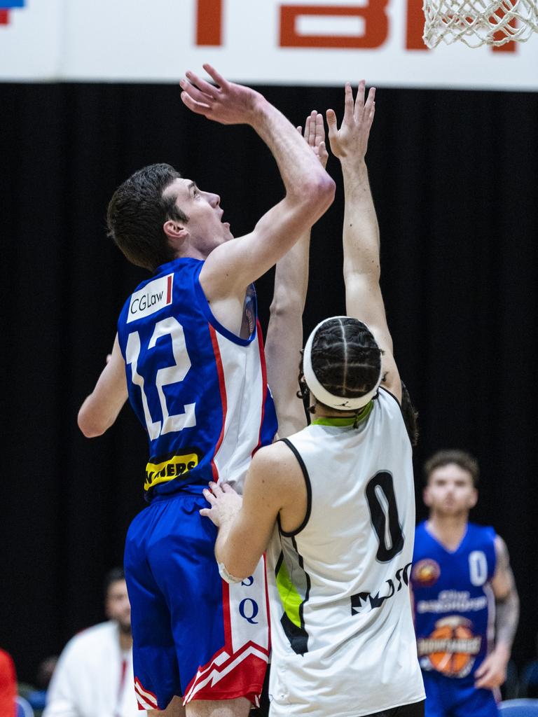 Patrick Roche for Toowoomba Mountaineers against Rip City in Queensland State League Division 1 mens basketball semi-final at USQ's Clive Berghofer Recreation Center, Saturday, July 30, 2022. Picture: Kevin Farmer