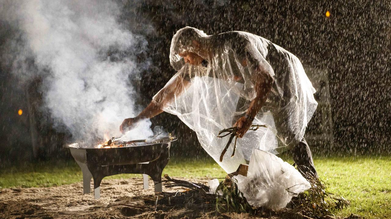 A smoking ceremony gets under way at the Invasion Day Dawn Service. Picture: David Geraghty