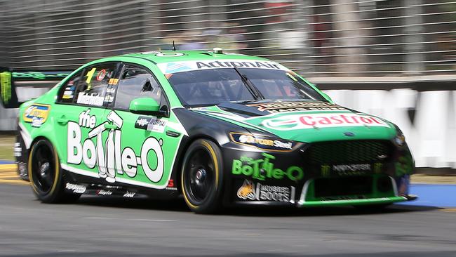 Mark Winterbottom enters the chicane at the Clipsal 500. Picture: Sarah Reed