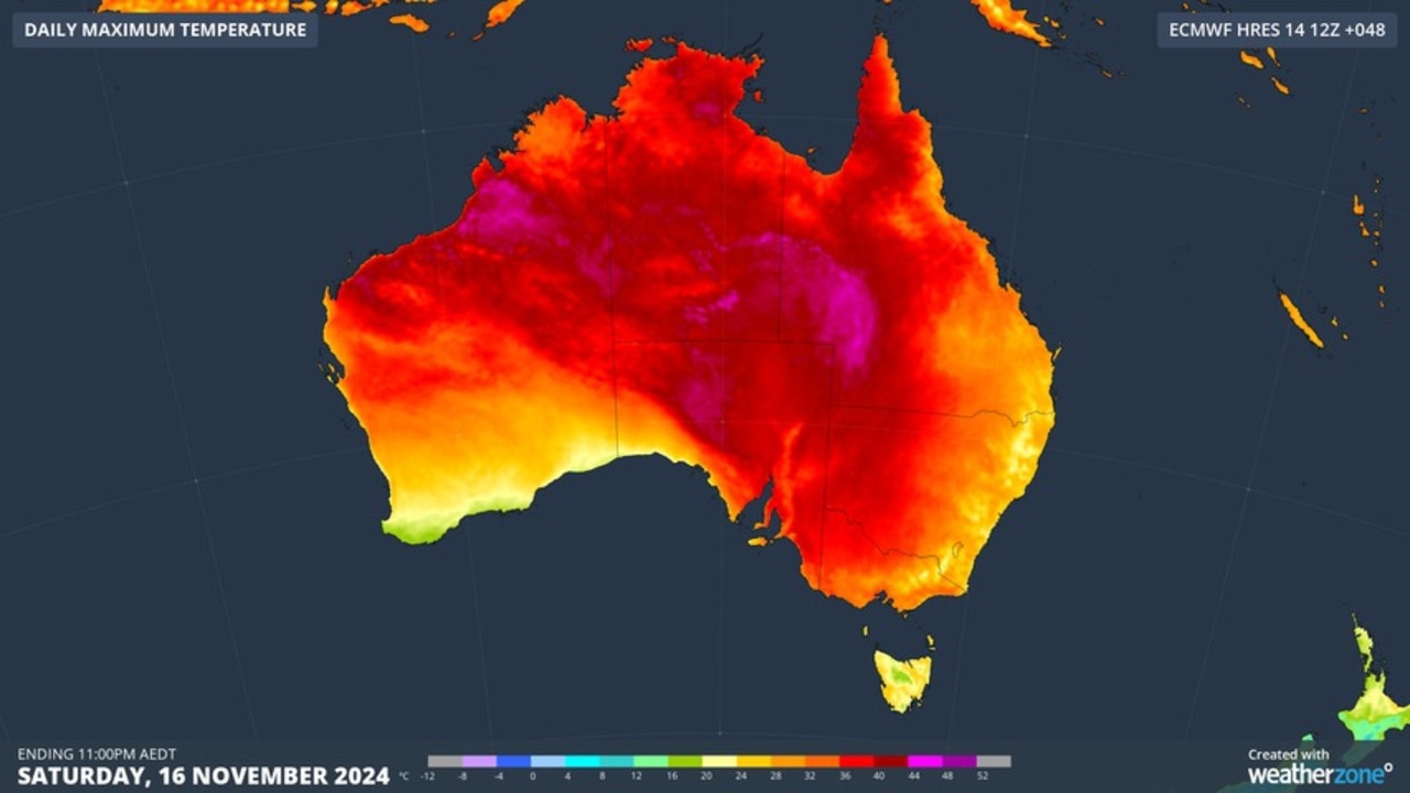 There was extreme fire conditions across much of the country on Saturday. Picture: Weatherzone