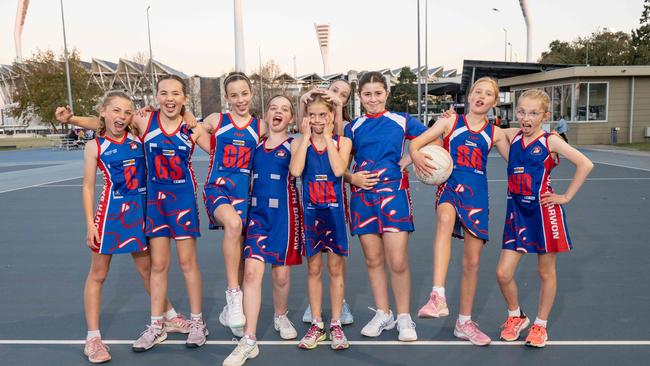 South Barwon Silver under-11 netball team pull their funniest faces.