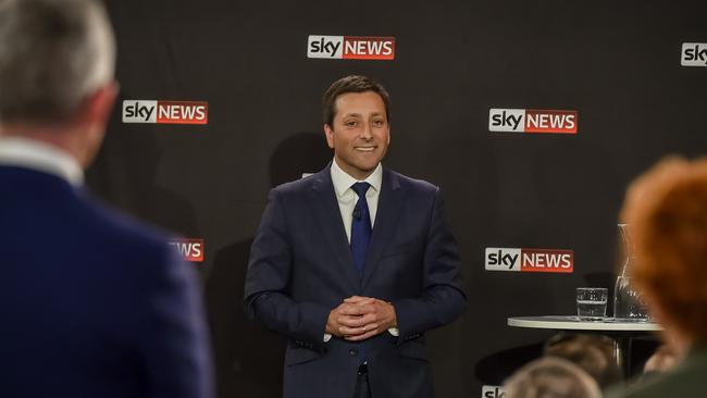 Instead of leaping at the chance to explain why he would scrap Safe Schools, Matthew Guy wimped out. Picture: Jason Edwards