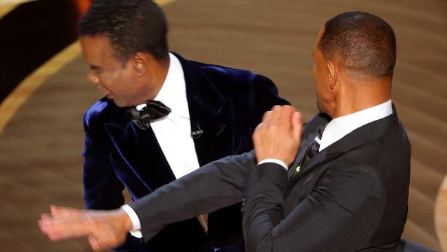 Will Smith slapped Chris Rock on stage during the 94th Academy Awards in Hollywood. Picture: REUTERS/Brian Snyder