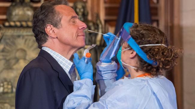 New York governor Andrew Cuomo is tested for the virus.