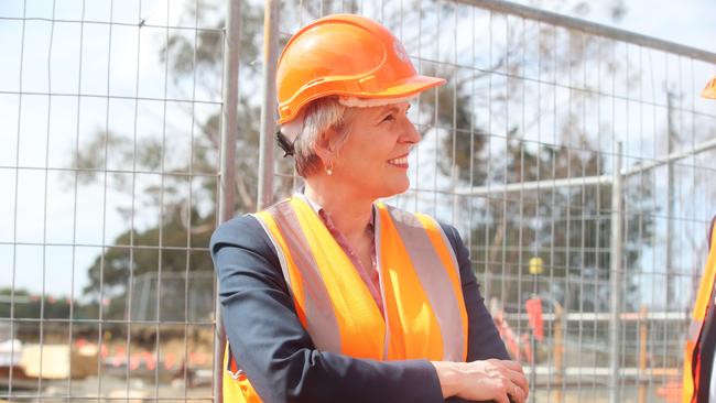 Federal Environment Minister Tanya Plibersek at the Taroona IMAS facility where construction to expand the site is underway. Picture: Nikki Davis-Jones