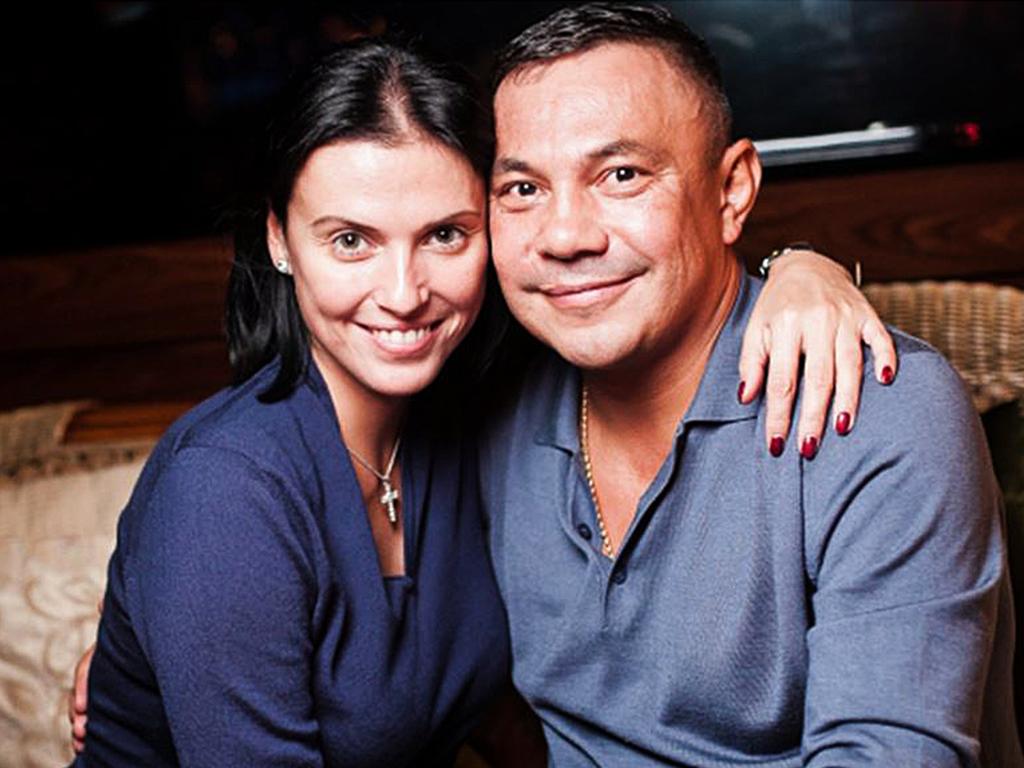 Kostya Tszyu with his second wife Tatiana Averina in Moscow.