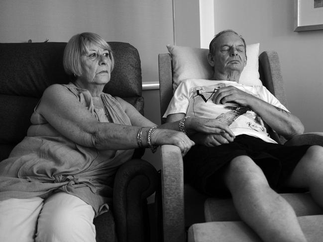 Cindy Ramage sits with her husband Joe. Picture Gary Ramage 