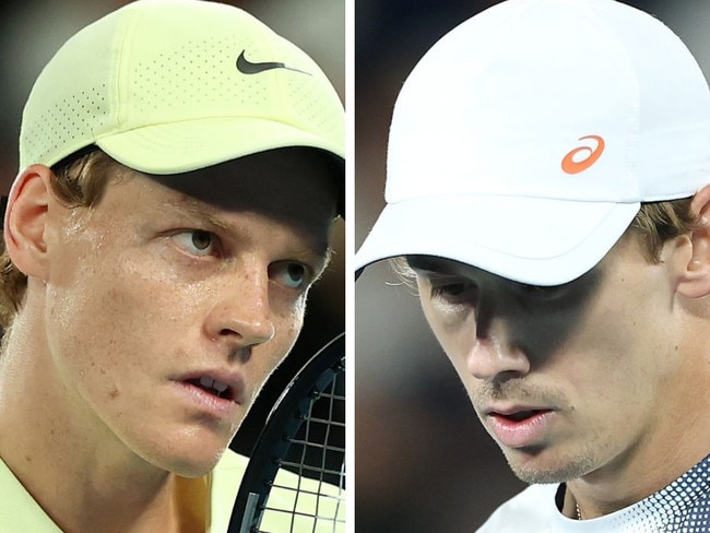 Alex de Minaur has had his game exposed by the world’s best tonight, even with the cloud of illness hanging over the frightening Italian.