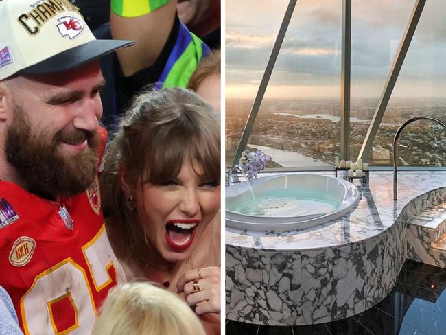 Travis Kelce has been spotted at Crown Sydney, fuelling speculation he and Taylor Swift are staying in the hotel's luxury penthouse.