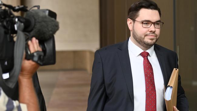 Bruce Lehrmann arrives at Federal Court for the defamation case against Network 10 and Lisa Wilkinson. Picture: NCA NewsWire / Jeremy Piper