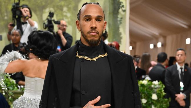 Lewis Hamilton arrives for the 2024 Met Gala. Photo by Angela WEISS / AFP.