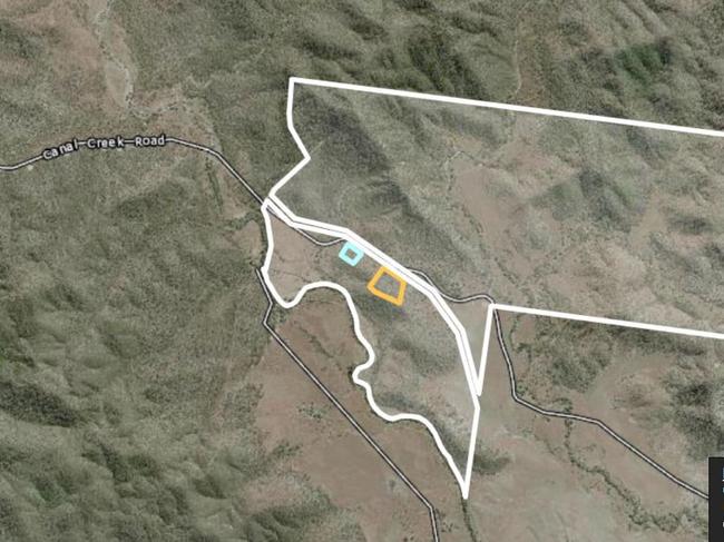 The site location of the Palm Tree Quarry at Canal Creek. The proposed quarry would supply up to 500,000 tonnes of quarry material for the $2.25 billion Shoalwater Bay Training Area upgrade over three and a half years.