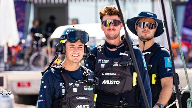 Australian sailors hit the water for first time in practice for the America's Cup Youth regatta. Picture: Supplied: @sailorgirlhq