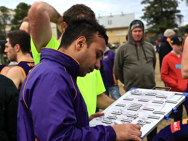 Vermont coach Harmit Singh addresses his options. Picture: Davis Harrigan