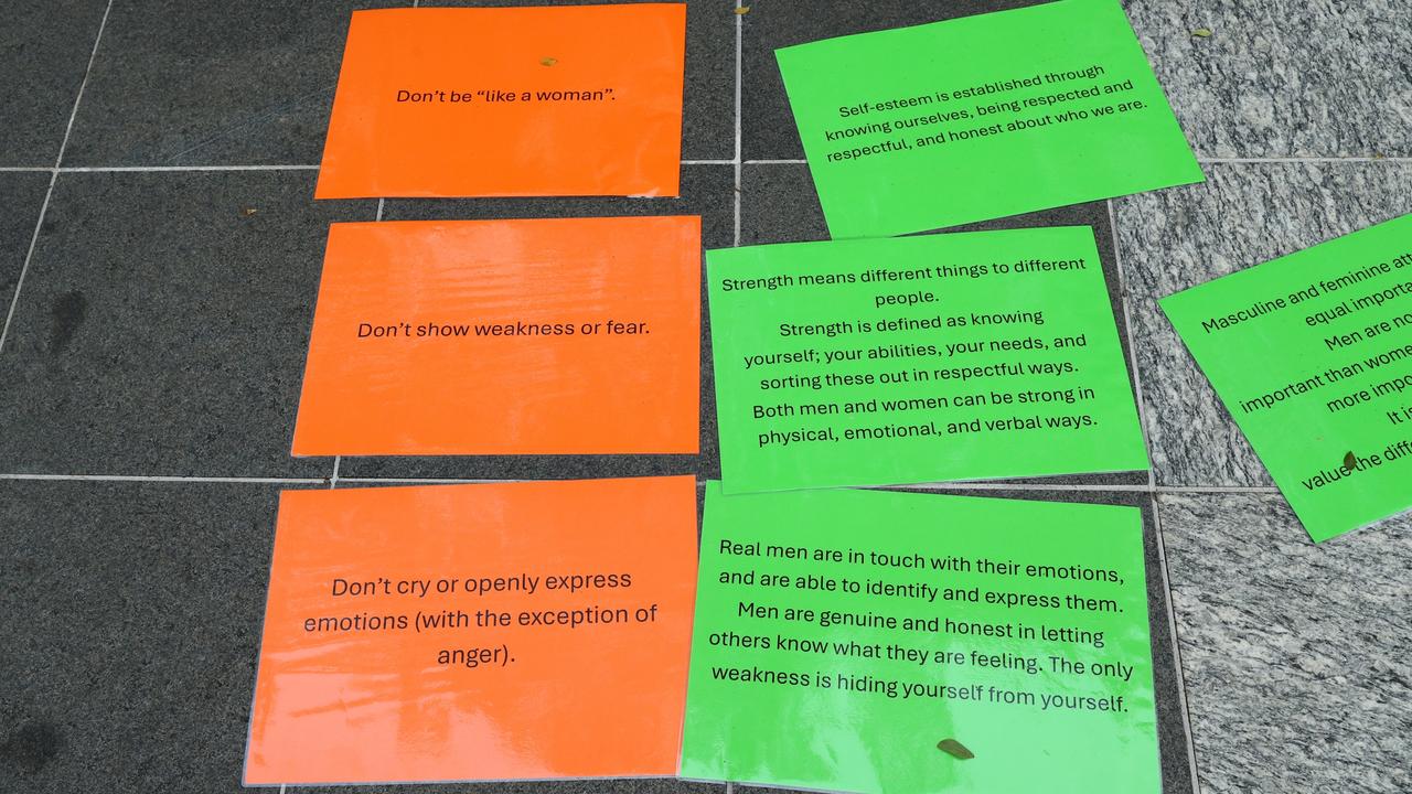 Community members were encouraged to rethink their beliefs around masculinity and relationships. Picture: Elodie Jakes