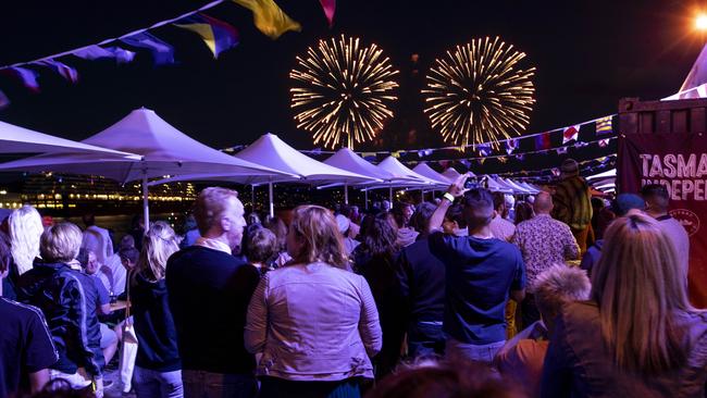 Fireworks at a previous Taste of Tasmania NYE party. Picture: LUKE BOWDEN