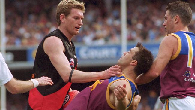James Hird with Chris Scott in the 2001 Grand Final.