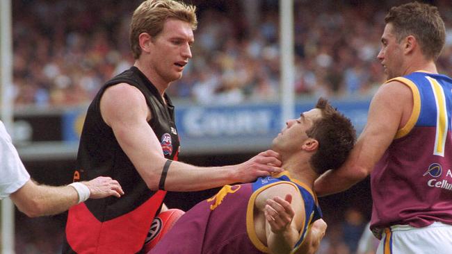 James Hird with Chris Scott in the 2001 Grand Final.