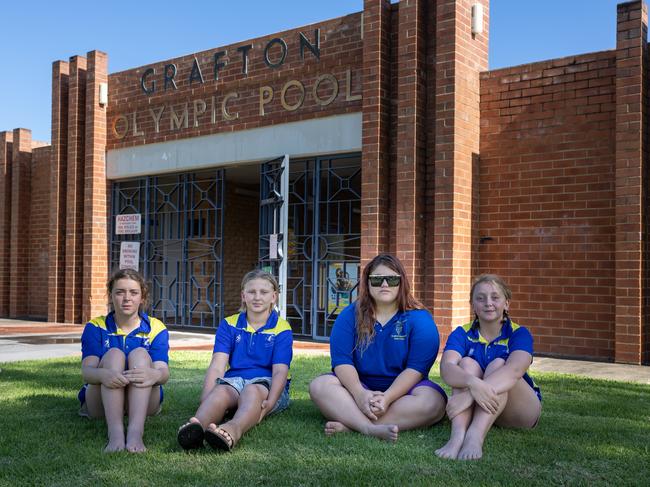 Grafton swimmers Georgia Skeels, Robert Johnston, Jamie Plunkett and Stella Skeels miss out on training. Picture: Danielle Smith