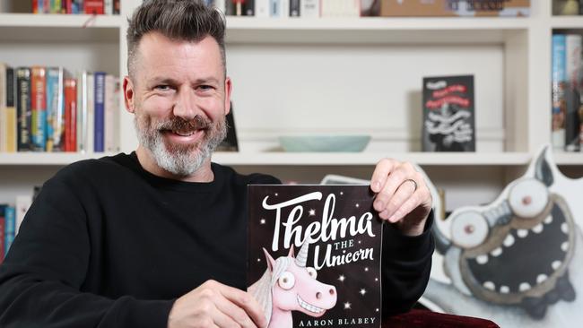 Embargoed for The Great Storybook CollectionFamous childrenâ€™s author Aaron Blabey at his home in the Blue Mountains. His book, Thelma the Unicorn, will be the first in News Corpâ€™s Great Storybook Collection and is being turned into a Netflix series. Picture: Jonathan Ng