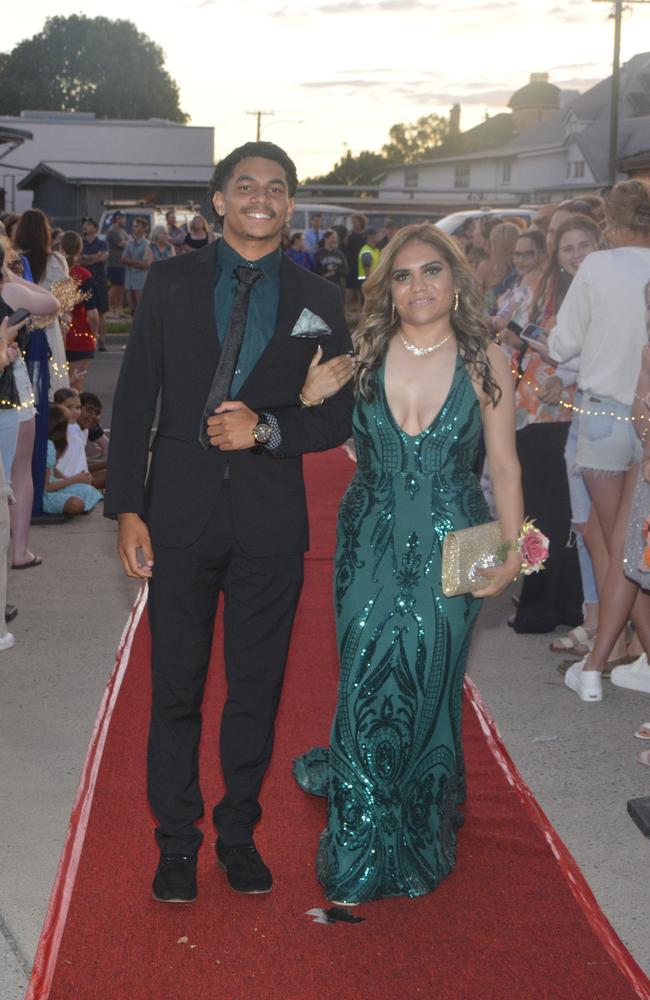 Warwick State High School graduates (from left) Aaron and Roberta at Warwick RSL on November 17, 2023. Photo: Jessica Klein