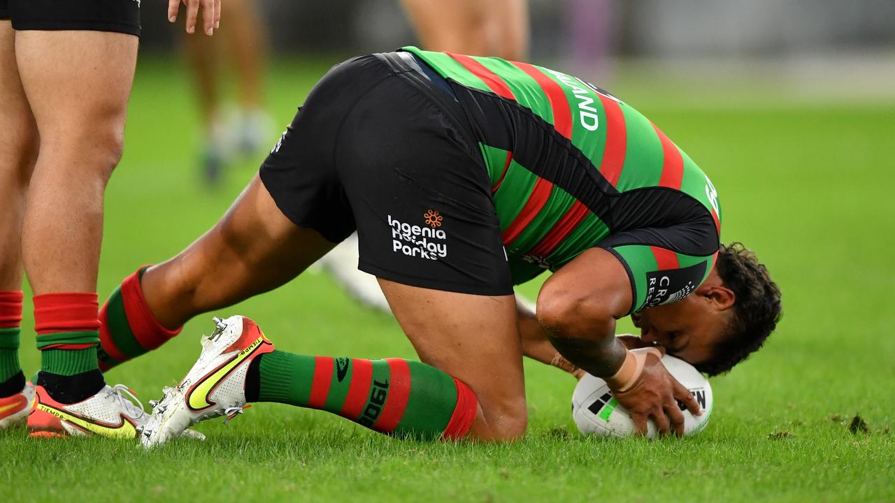 Latrell Mitchell hasn’t played since injuring his hamstring against St George Illawarra in Round 5. Picture: NRL Photos/Gregg Porteous