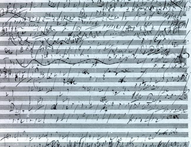 This unpublished page from the final movement of Beethoven’s Sixth Symphony sold for $US302,000 at a Sotheby’s auction in London in 2000. Known as the Pastoral Symphony, it contained copious deletions, revisions and alterations by the composer.