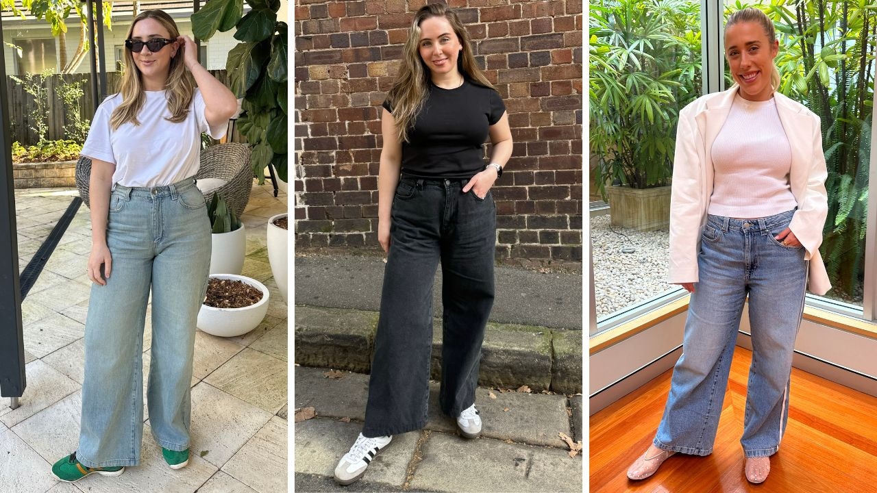 Cotton On Super Baggy Jeans. Picture: news.com.au/Philippa Tonkin, Marina Tatas, Claudia Coy.