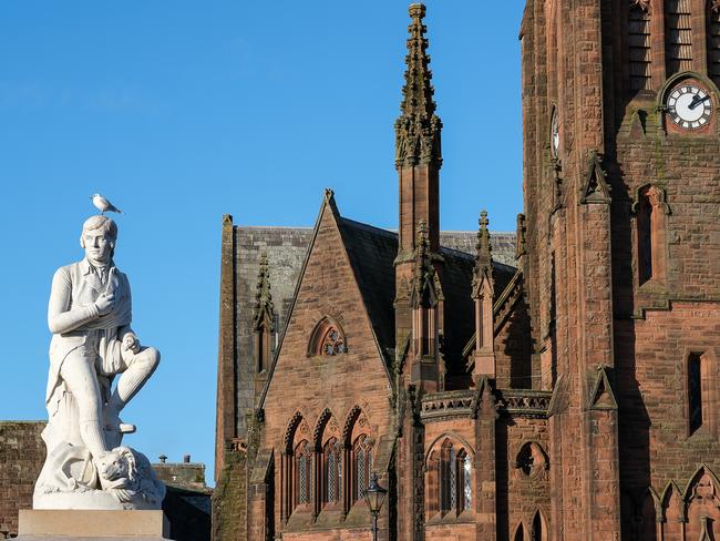 Statue of Robert Burns in Dumfries, Scotland. Picture: Jacquelin Magnay